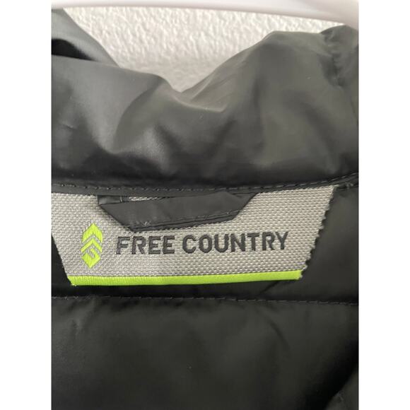 Free Country Jacket Sweater Fleece Hooded Full Zipper Gray Blue Large - Picture 7 of 10